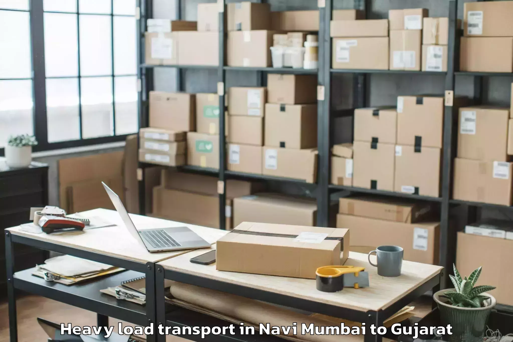 Hassle-Free Navi Mumbai to Wankaner Heavy Load Transport